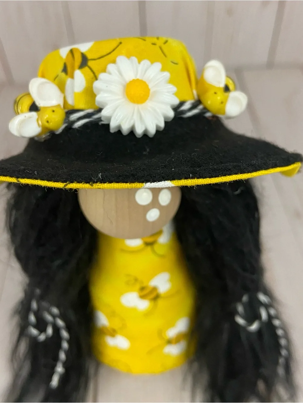Handmade Bee Gnome Girl – Spring Summer Decor, Bumble Bee Tiered Tray Gnome - Picture 7 of 14